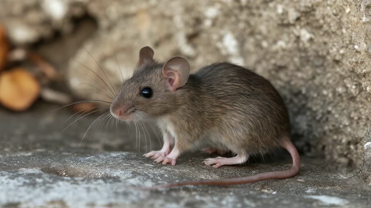 Small Mouse on a Stone Surface