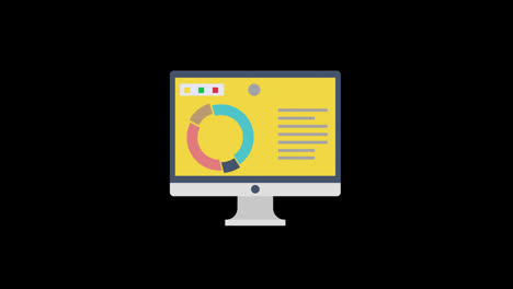 Desktop-Datendiagramm-Symbol,-Animationsschleife,-Bewegungsgrafikvideo,-Transparenter-Hintergrund-Mit-Alphakanal