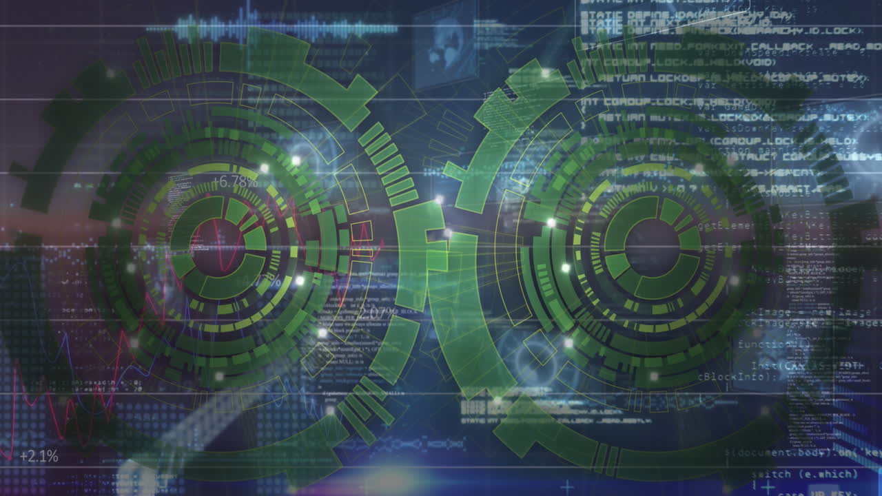animazione della scansione del campo di applicazione sull'elaborazione dei dati