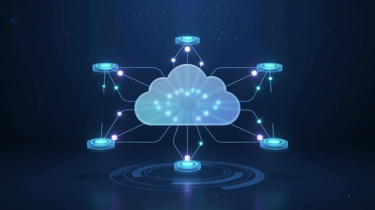 Digital Cloud Computing Network Connection Animation