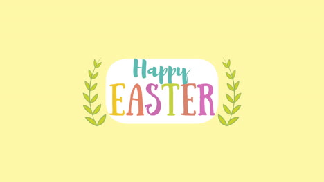 Animated-closeup-Happy-Easter-text-on-yellow-background-2