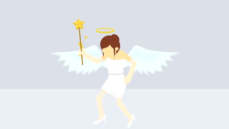 cute angel illustration. love & peace. business character. cosplay. abstract loop animation.