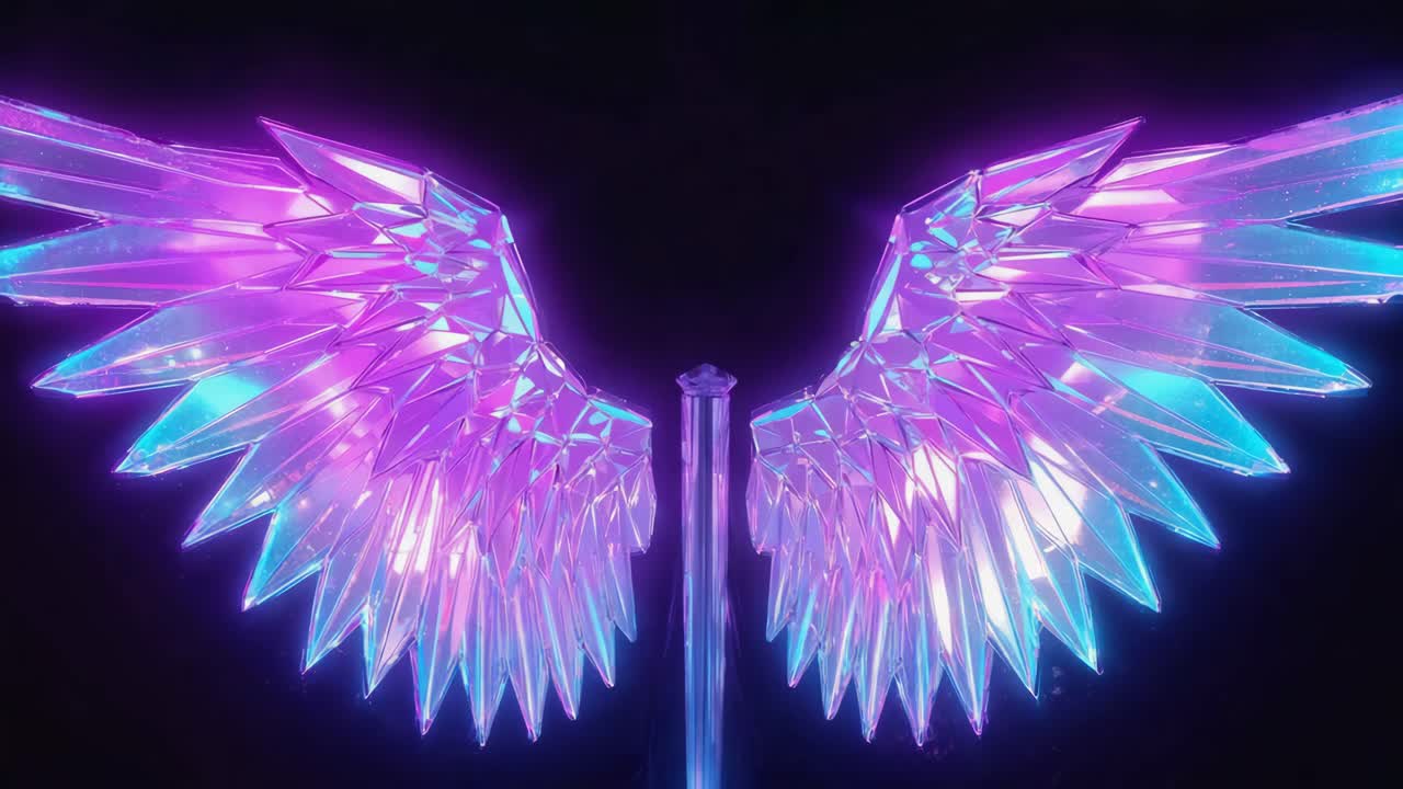 Vibrant Crystal Neon Wings