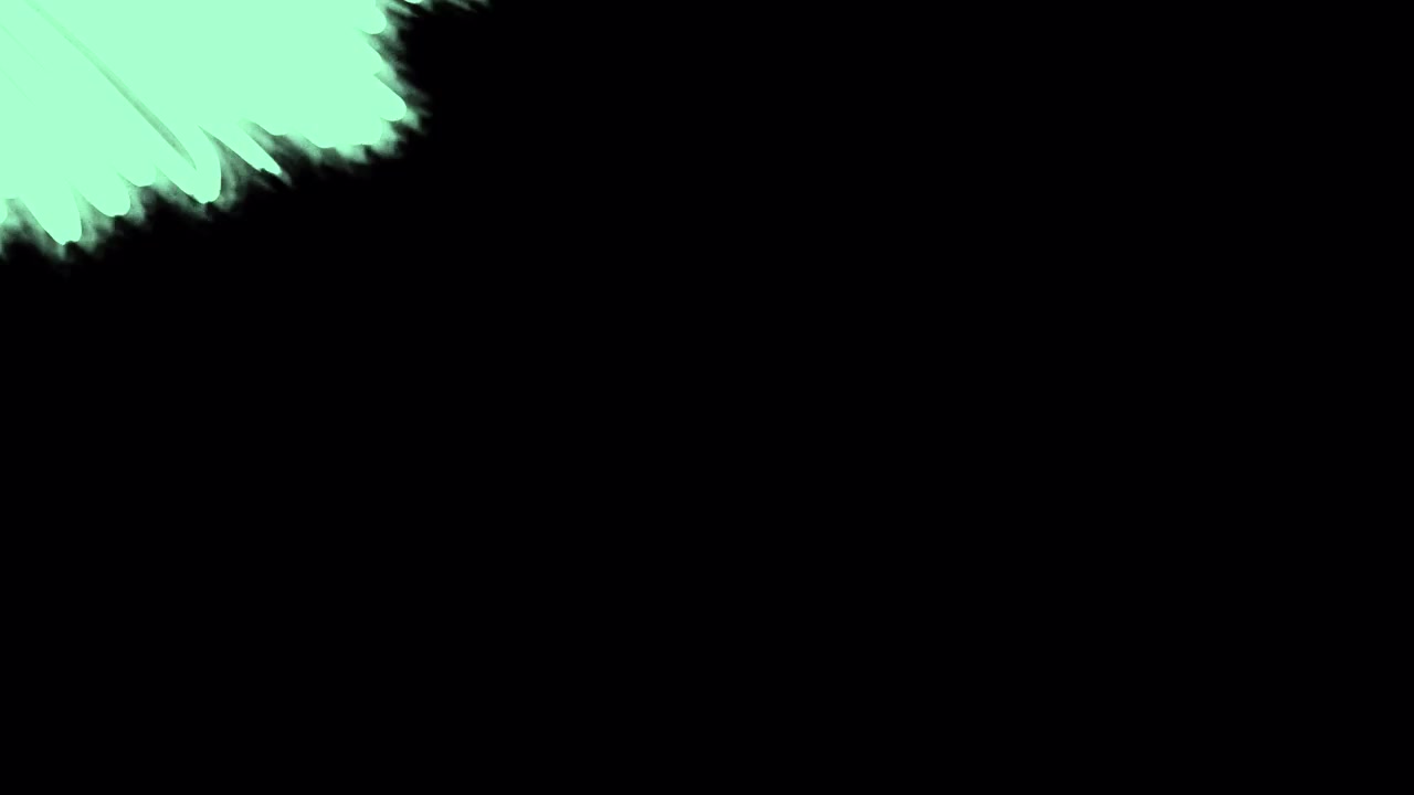 Animazione astratta di scie luminose verde menta su sfondo nero