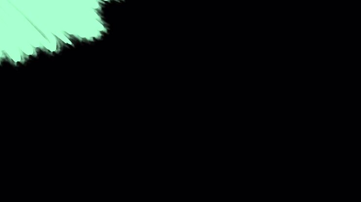 Animazione astratta di scie luminose verde menta su sfondo nero