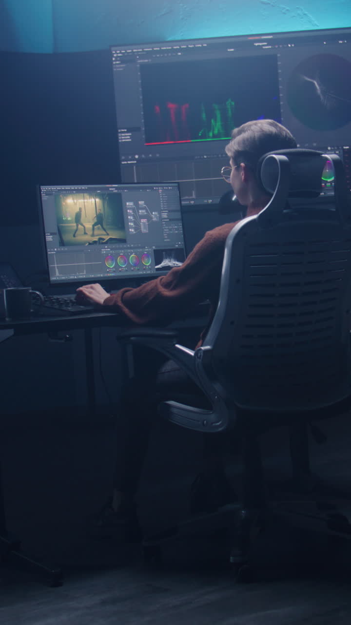 editor de video en el trabajo