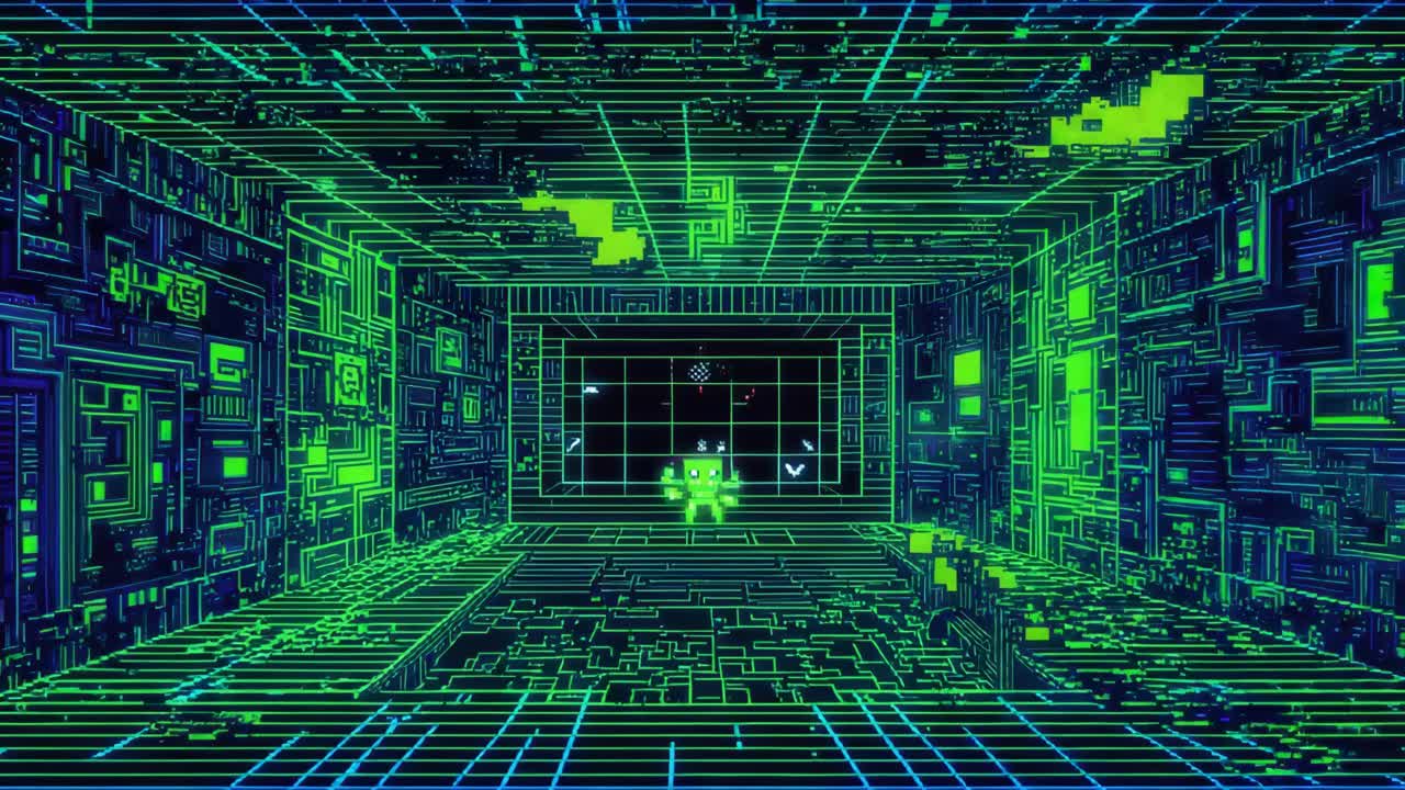 Cyberpunk Digital Corridor