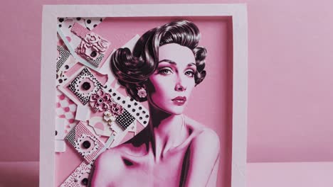 pink retro collage portrait