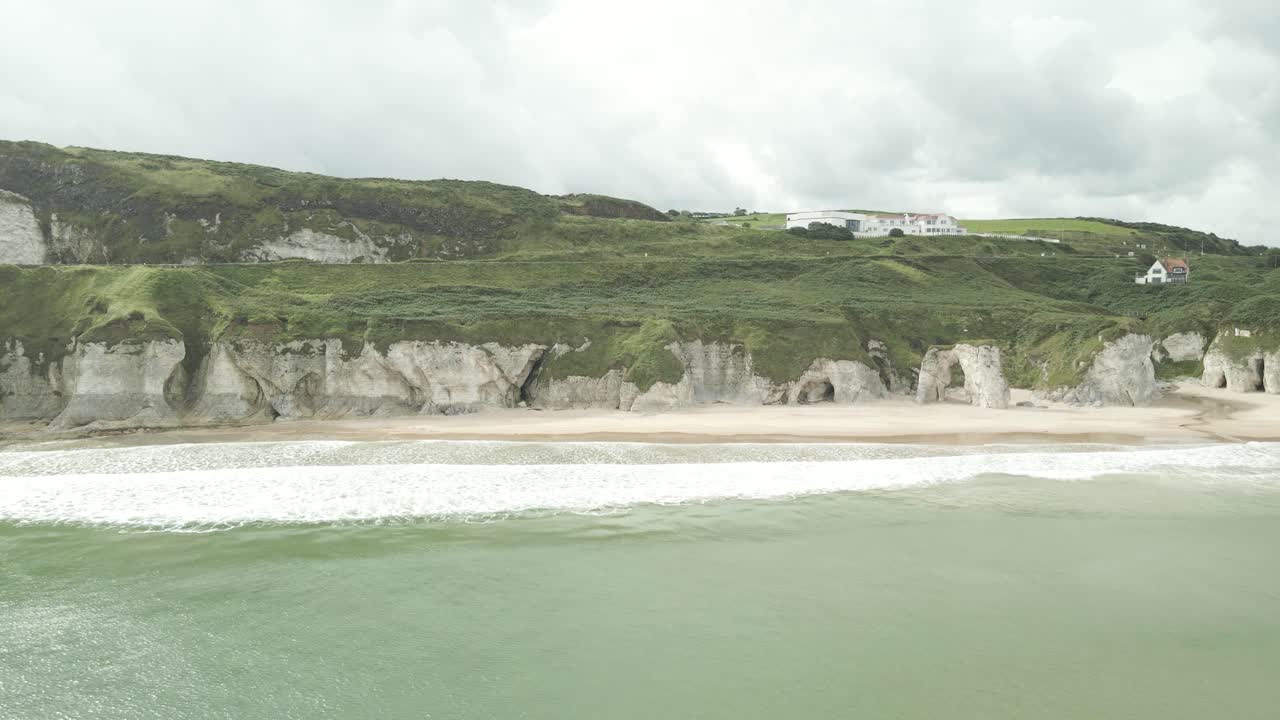 White Rocks Beach - Grass-covered Limestone Cliffs And Sandy Beach In Northern Ireland Near Portrush Town