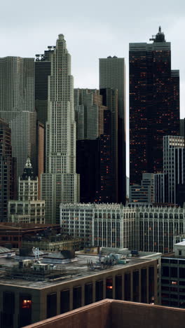 stunning city skyline at dusk