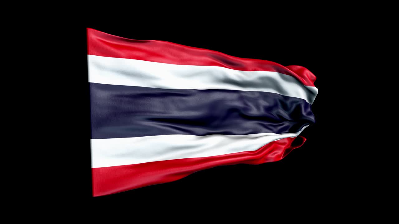 реалистический флаг таиланда размахивает 3d-анимацией. национальный флаг тайланда.