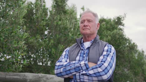 mature man working on farm