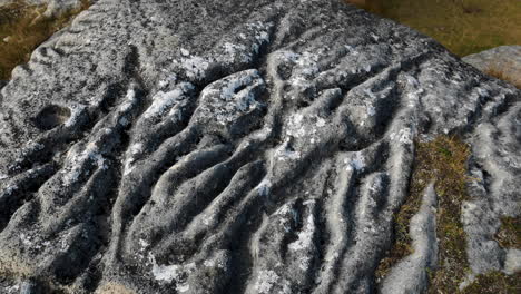 aerial top down shot of gigantic boulders of castle hill during beautiful sunny day