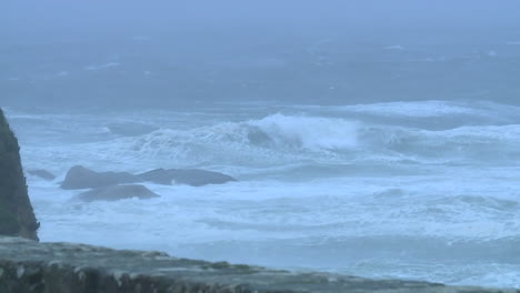 high waves on the coast