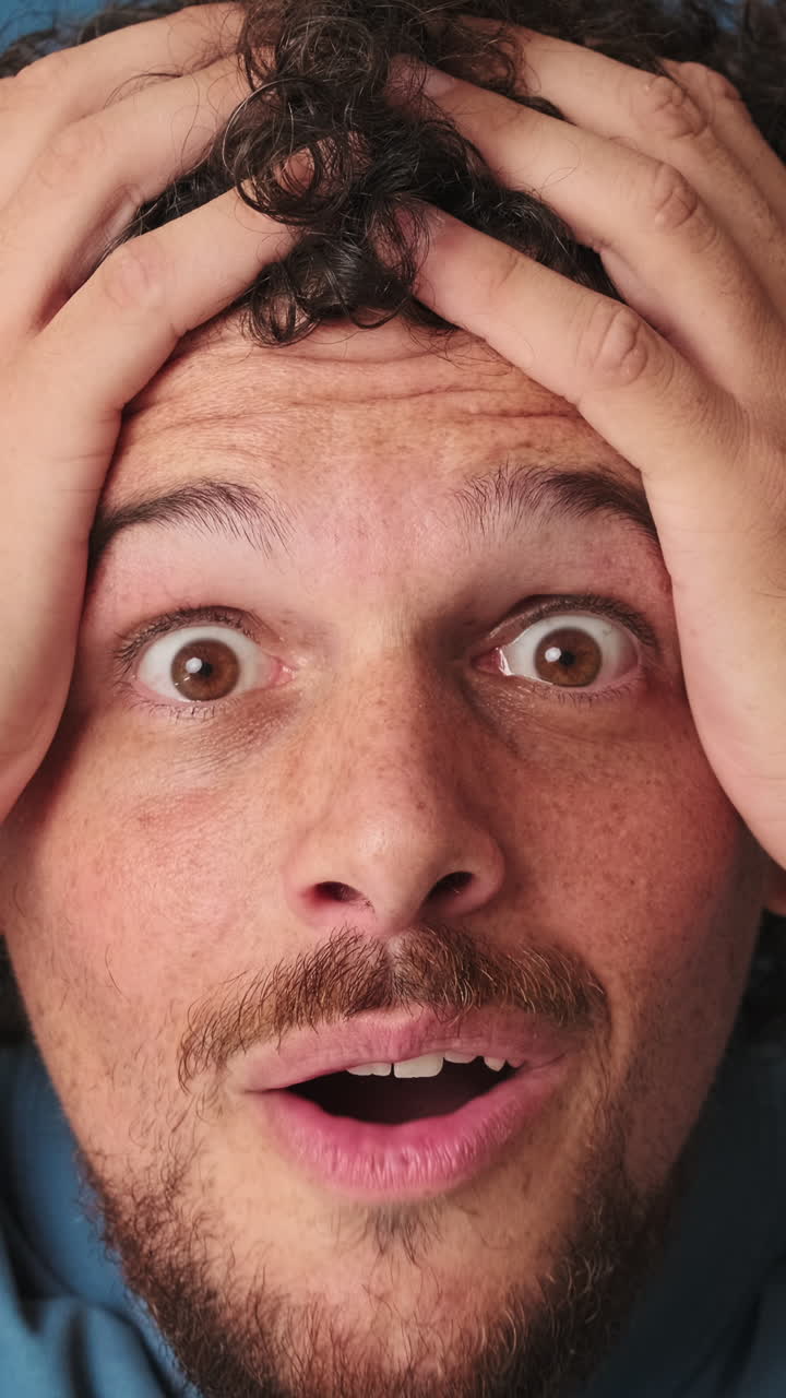 Man Reacts with Shock and Then Extreme Happiness