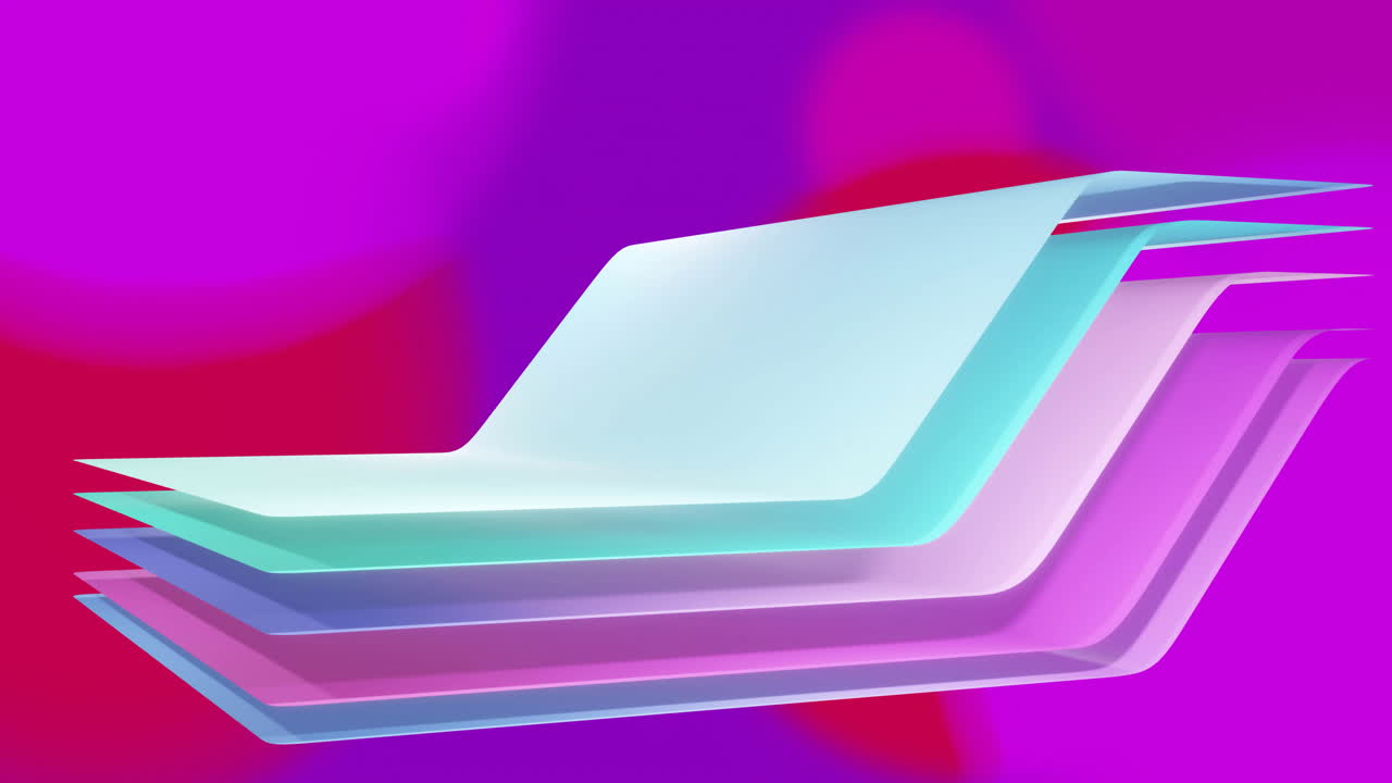 Animation of waving layers moving over multi coloured background