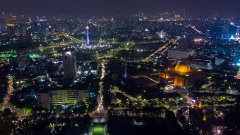 hyperlapse of jakarta city with national monument