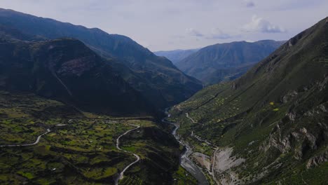 shot of a valley with the path of a river
