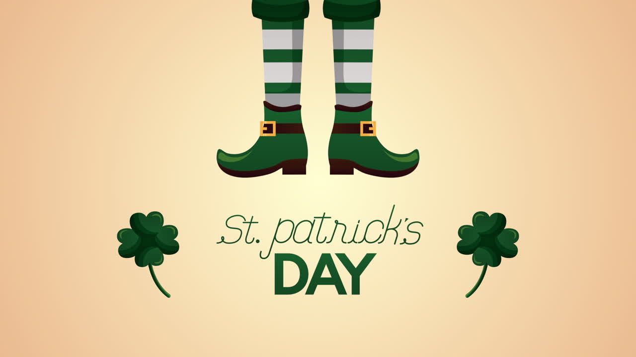 세인트 패트릭스 데이 애니메이션 카드 엘프 다리