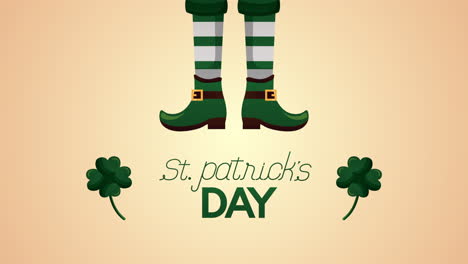 st patricks day animated card with elf legs