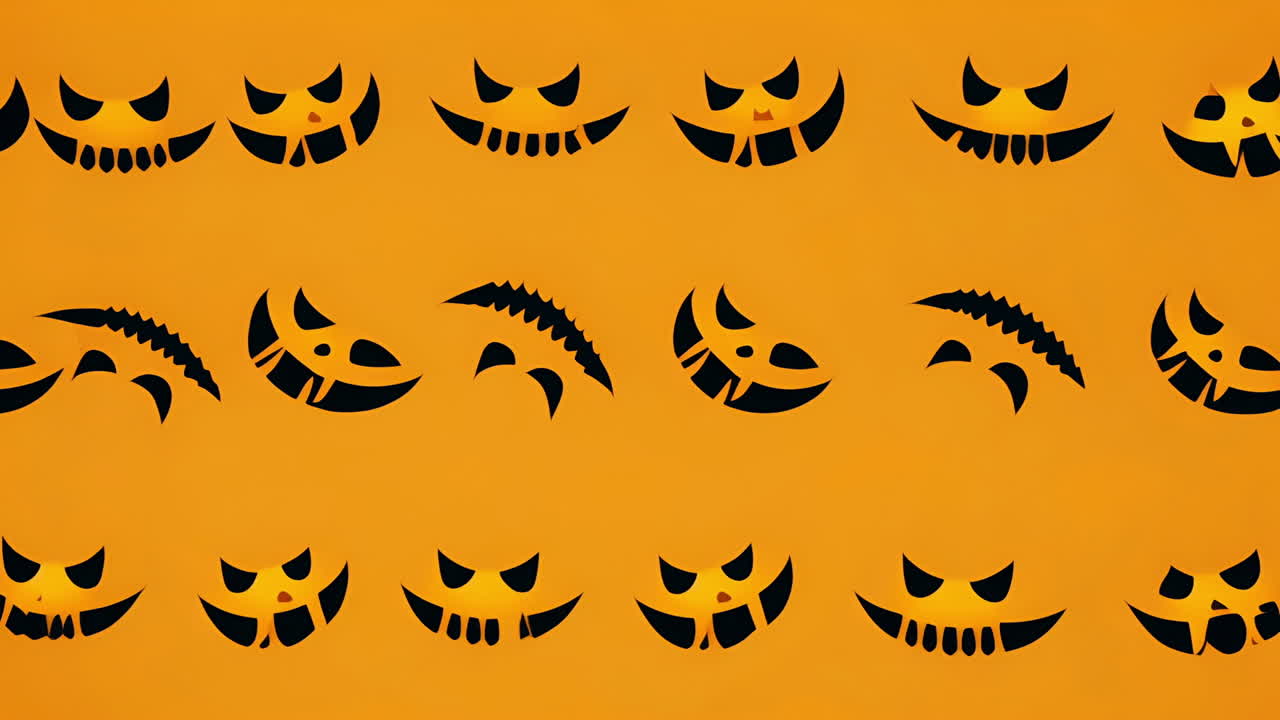 Halloween Pumpkin Faces Pattern Background