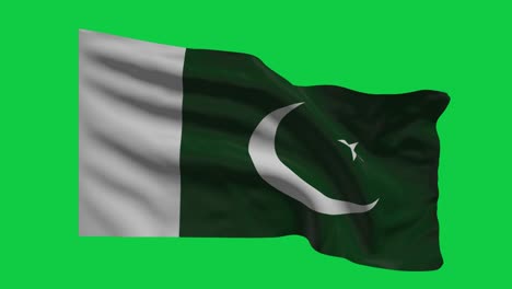 la bandera de pakistán agitando la pantalla verde animada (4k)