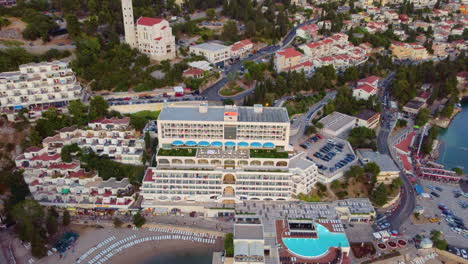 panoramic view on the town of neum in bosnia and herzegovina - aerial drone shot