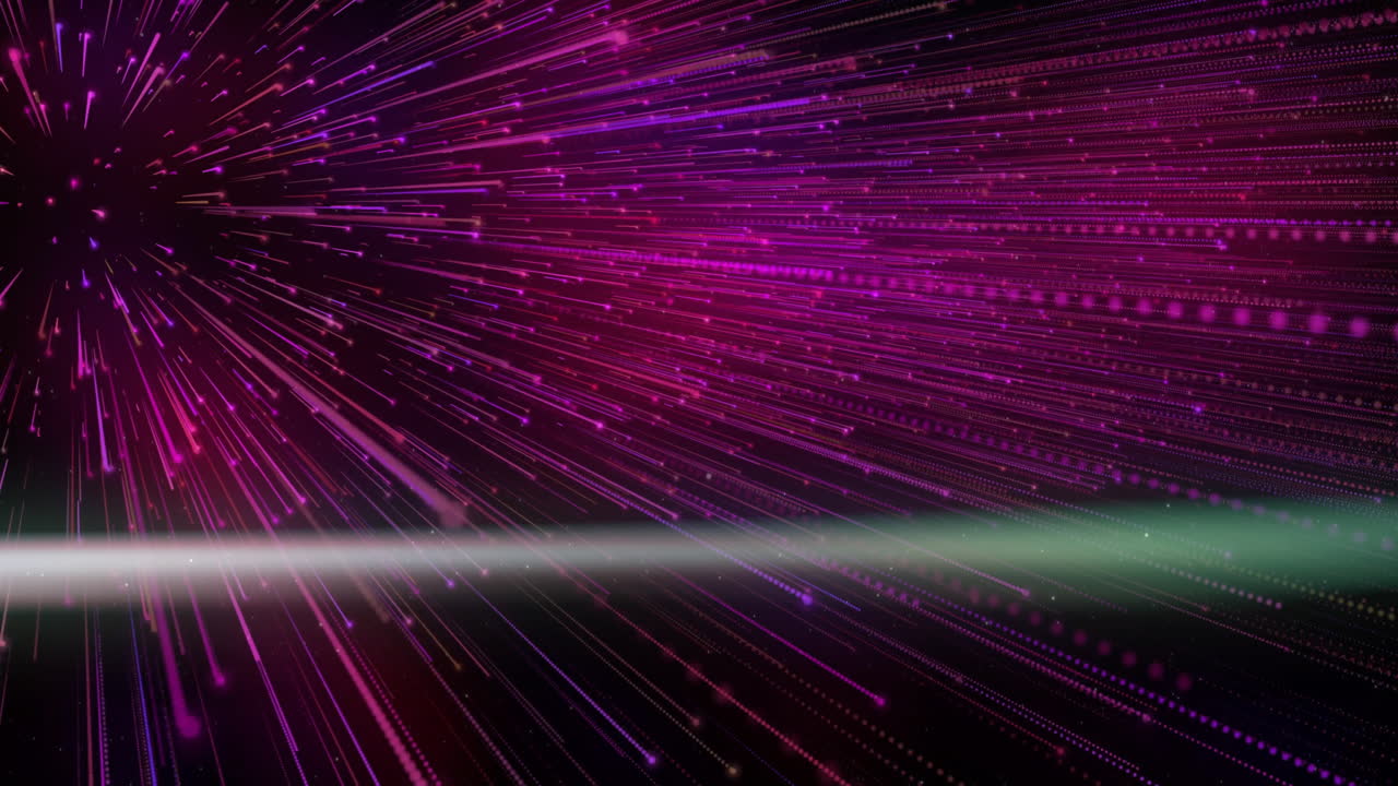 Animation of purple and pink light streaks radiating from central point