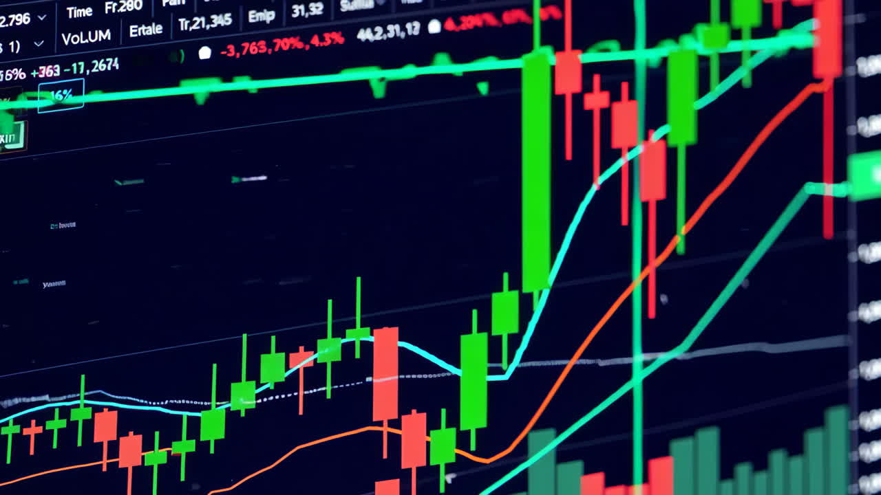 gráfico de velas del mercado de valores