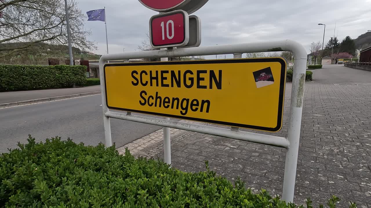 Schengen, Luxembourg - Road Sign