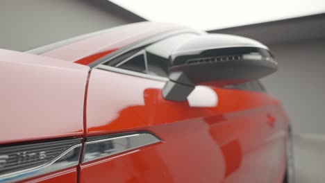 close-up of a red audi s line car