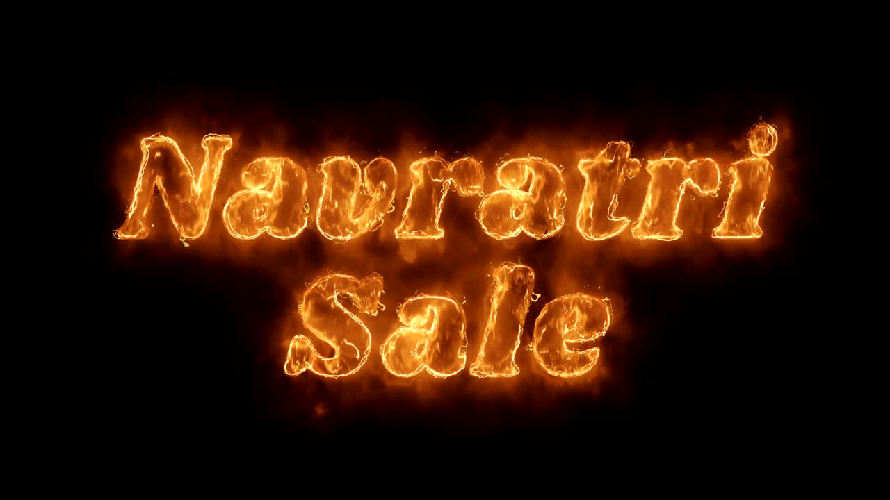 나브라트리 판매 단어 뜨거운 애니메이션 불타는 현실적인 불 불꽃 루프.