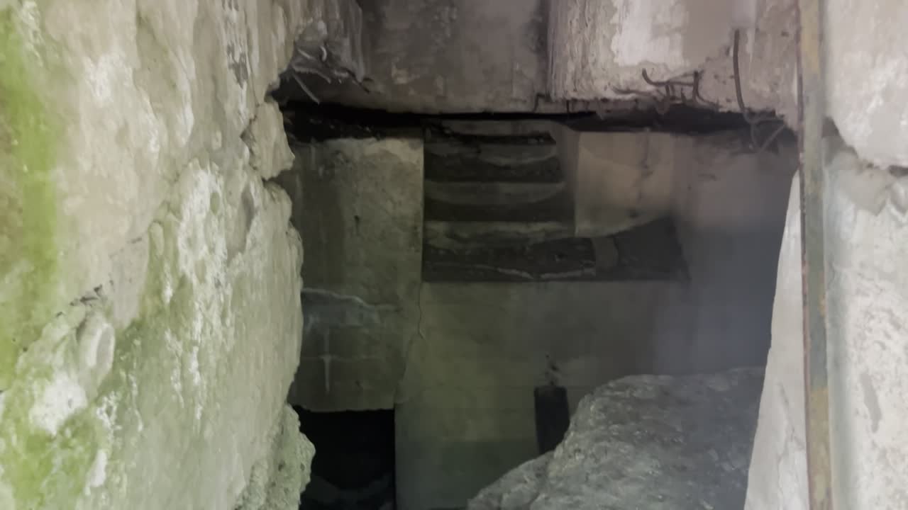 Inside the destroyed 'General' or Bormann's Bunker at Wolf's Lair Poland