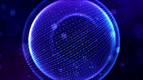 4k bucle de partículas de ciencia ficción de fondo de microworld o espacio con bokeh y efectos de luz. las partículas azules brillantes forman líneas, superficies, estructuras redondas complejas en movimiento suave.