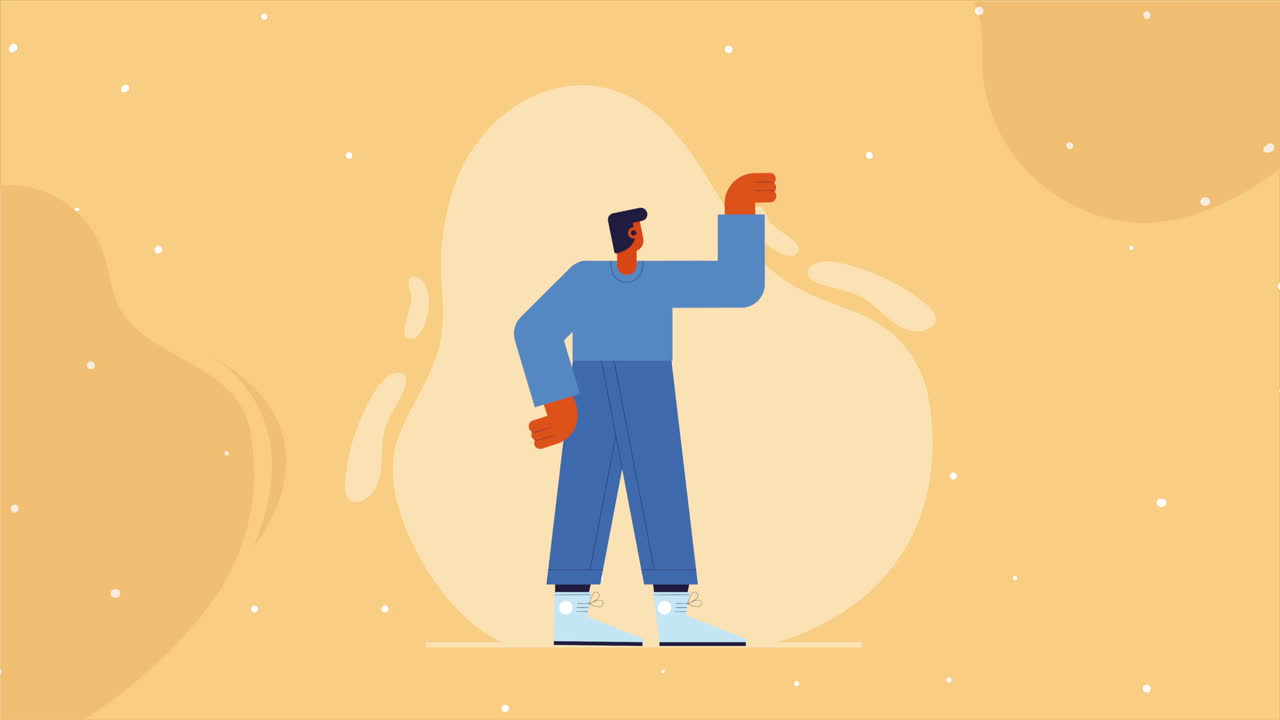 Young man saludating character animation | Premium Stock Video Footage