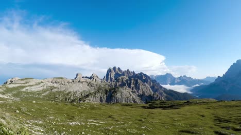 timelapse national nature park tre cime in the dolomites alps. beautiful nature of italy.