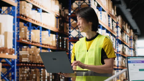 Vertical Video Multiethnic staff processing e-commerce orders and reviewing invoices