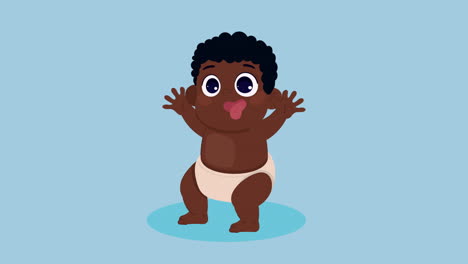 animación de personajes de afro little baby