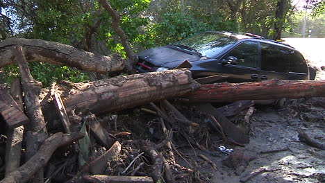 los equipos de bomberos inspeccionan los daños causados por los deslizamientos de tierra en montecito, california, tras el desastre del incendio de thomas 2
