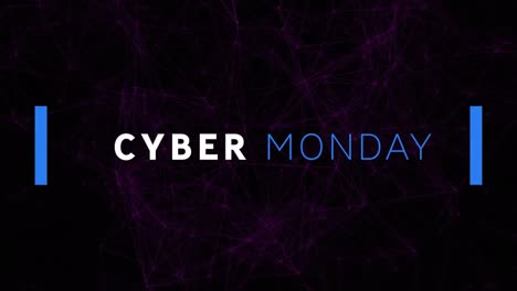 animation von cyber monday-verkaufstext über netzwerke von verbindungen
