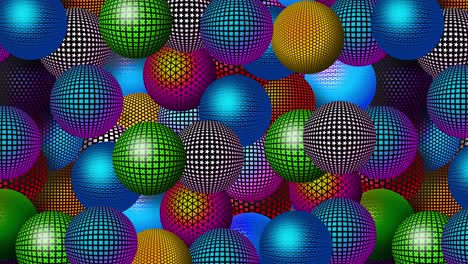 abstract balls with various colorful ornaments.