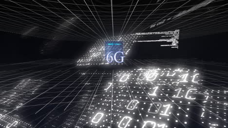 animation of data processing over 6g text