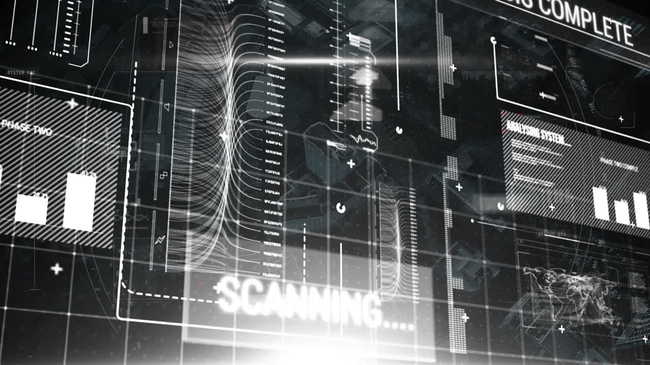 animación de la pantalla con procesamiento de datos.