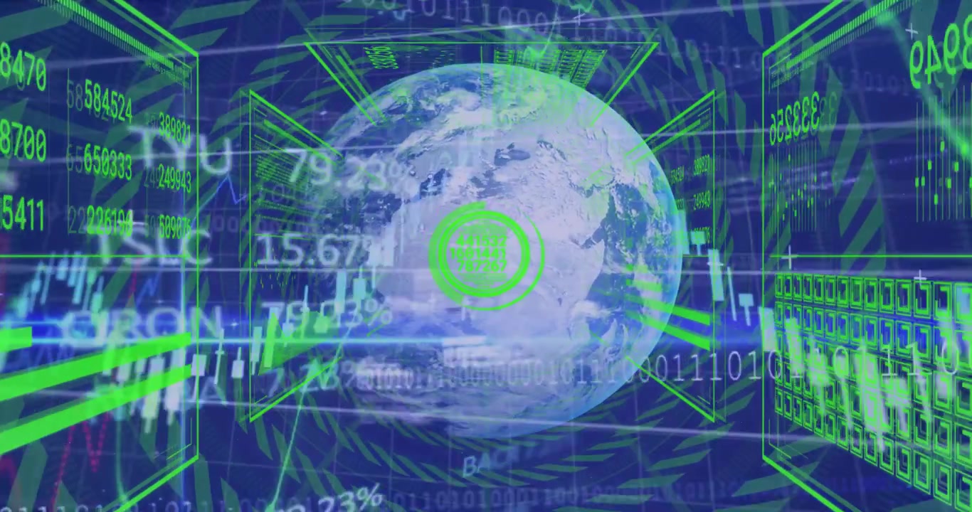 Dopo la formazione di un tunnel, un globo 3D che guida la convergenza della griglia e grafici che visualizzano le tendenze finanziarie