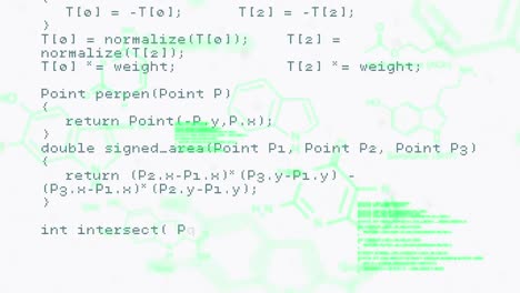 animation of computer and scientific data processing on white background