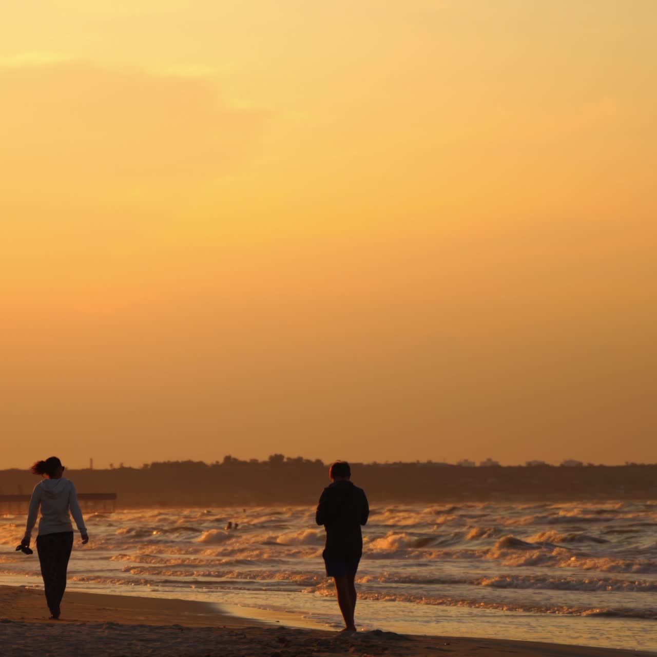 Colorful sea beach sunset