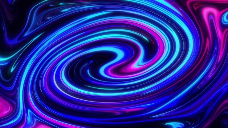 Redemoinho Líquido Neon Abstrato Dinâmico com Cores Vibrantes