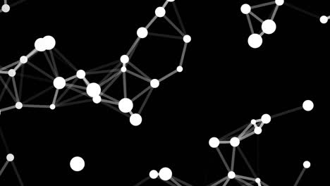 animación digital de formas matemáticas blancas que se mueven en el espacio, aisladas sobre fondo negro
