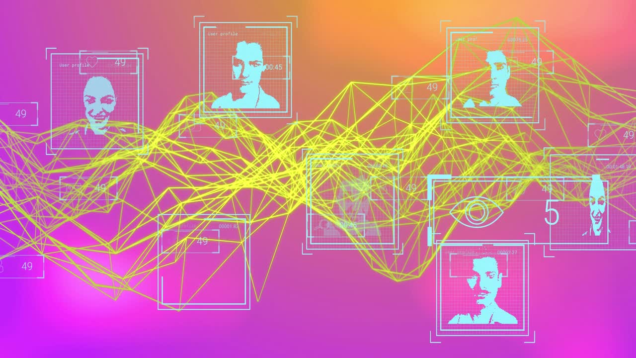 animación de formas que se mueven sobre las personas iconos