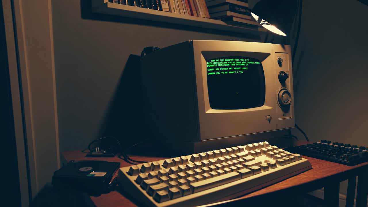 Vintage Computer with Text-Based Interface